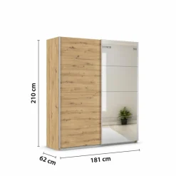 Best rauch ORANGE Schwebetürenschrank Quadra 181 x 210 cm Artisan-Eiche