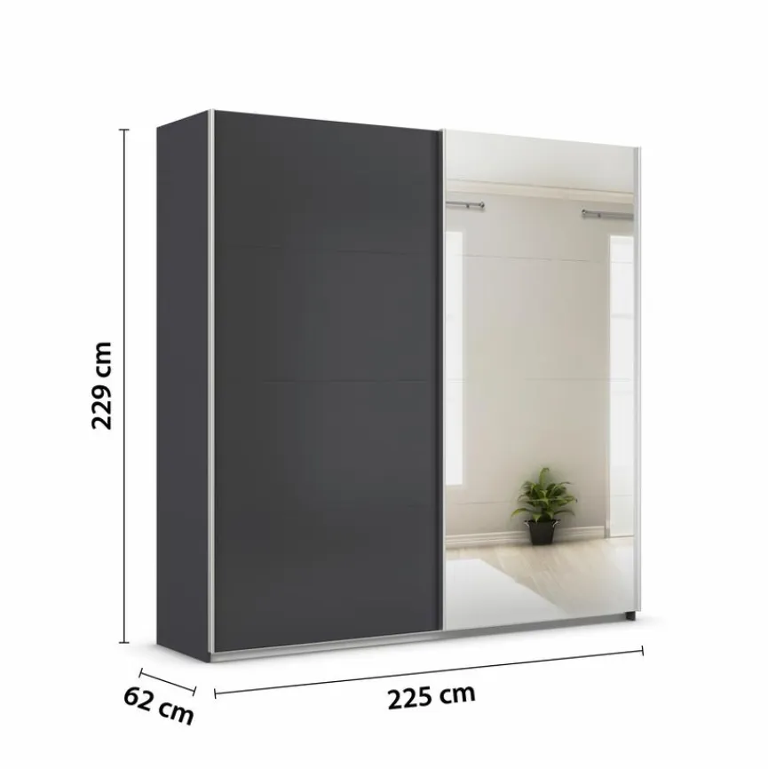 Best rauch ORANGE Schwebetürenschrank Quadra 225 x 229 cm Grau