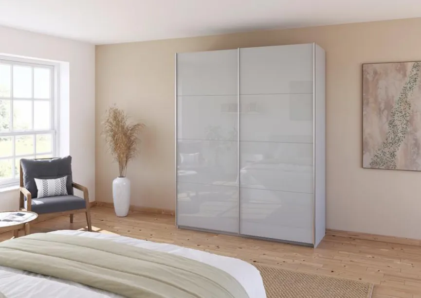 Sale rauch ORANGE Schwebetürenschrank Quadra 181 x 229 cm Seidengrau