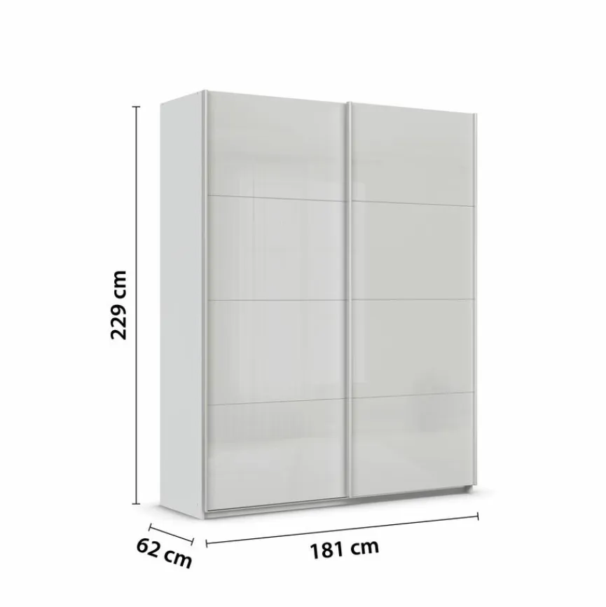 Sale rauch ORANGE Schwebetürenschrank Quadra 181 x 229 cm Seidengrau