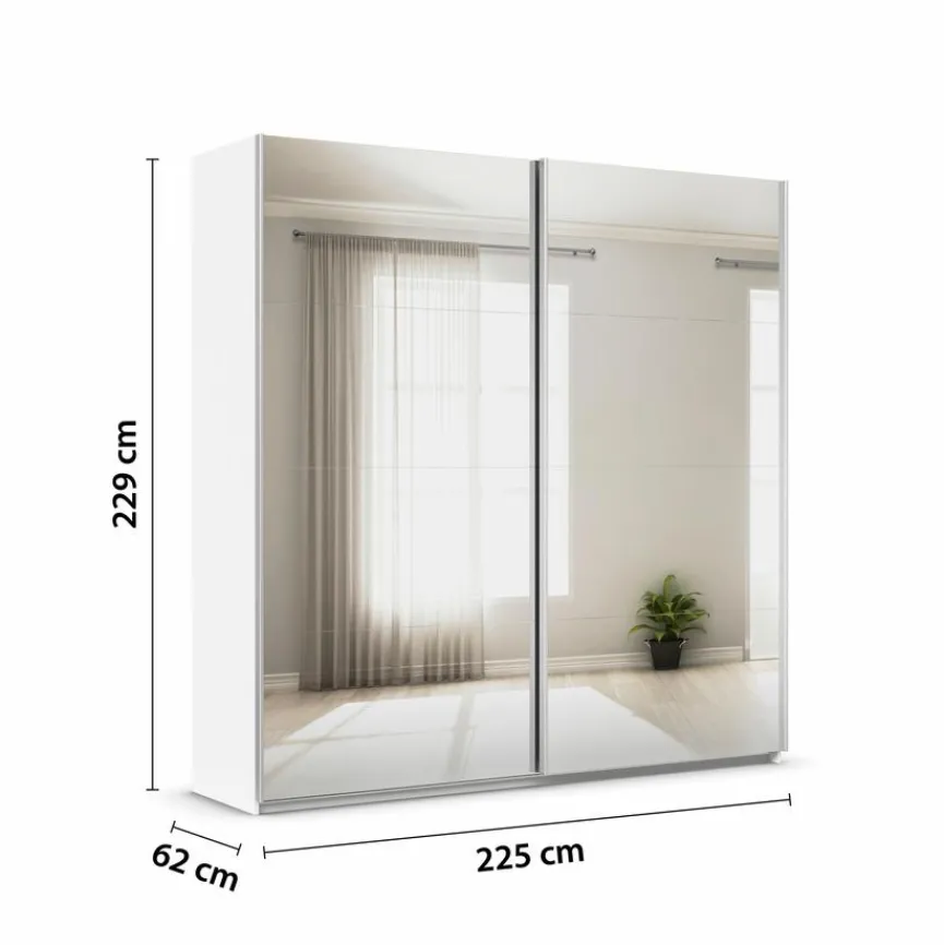 Sale rauch ORANGE Schwebetürenschrank Quadra 225 x 229 cm Weiß