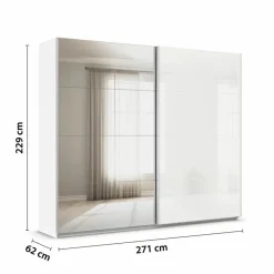 Online rauch ORANGE Schwebetürenschrank Quadra 271 x 229 cm Weiß