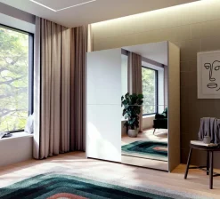 FORTE Schwebetürenschrank Schach&Matt 150 x 190 cm