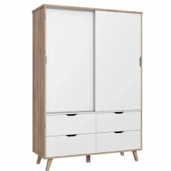FORTE Schwebetürenschrank Vankka 139 x 202 cm Plankeneiche