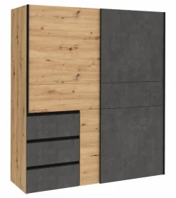 Discount FORTE Schwebetürenschrank Winn2 170 x 200 cm Eiche Artisan