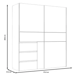 Discount FORTE Schwebetürenschrank Winn2 170 x 200 cm Eiche Artisan