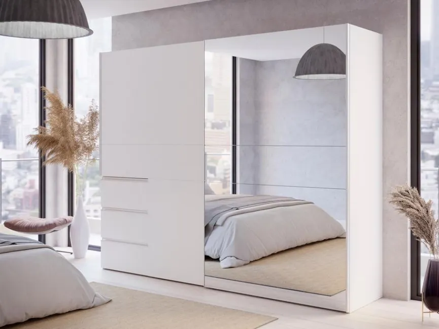 Outlet FORTE Schwebetürenschrank Winn2 250 x 200 cm Weiß