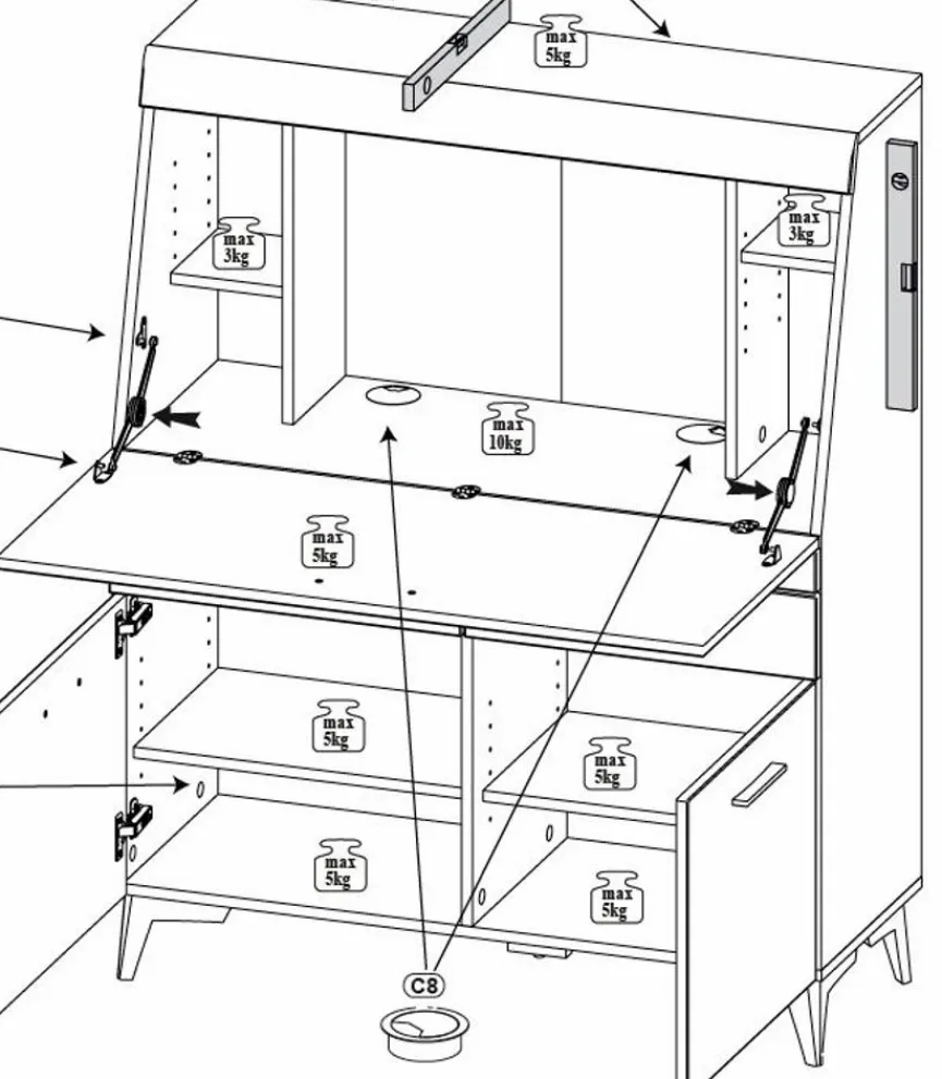 Online Innostyle Sekretär Secret Weiß