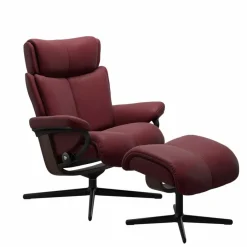 Outlet STRESSLESS Sessel mit Hocker Magic Cross Batick Bordeaux