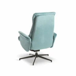 Discount Sessel mit Hocker Mals Blau