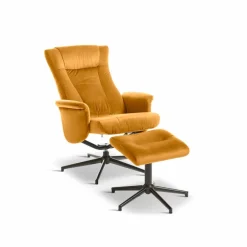 Outlet Sessel mit Hocker Meran Gelb