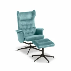 Clearance Sessel mit Hocker Vals Blau