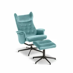 Clearance Sessel mit Hocker Vals Blau