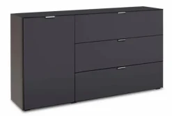 Discount set one by Musterring Sideboard Chicago Anthrazit / Glänzend