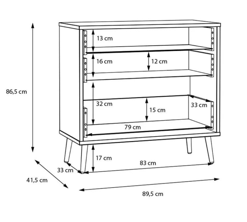 Online FORTE Sideboard Harllson Weiß / Eiche