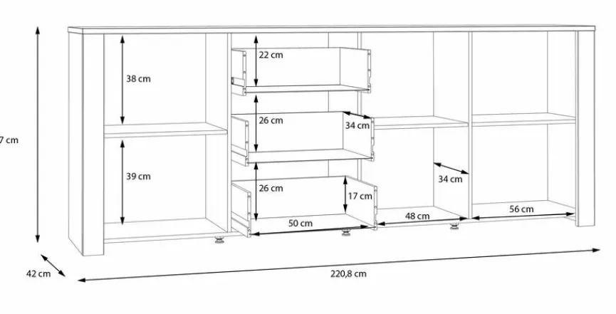 Sale FORTE Sideboard Bohol Grau