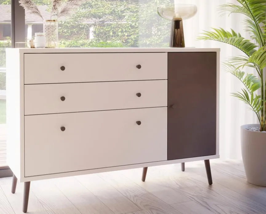 Best FORTE Sideboard Harllson Weiß / Grau