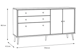 New FORTE Sideboard Harllson Weiß / Grau
