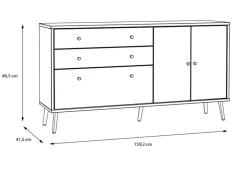 New FORTE Sideboard Harllson Weiß / Eiche