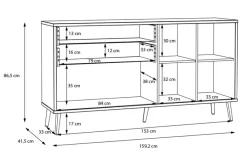 New FORTE Sideboard Harllson Weiß / Eiche