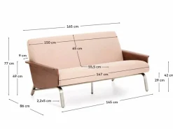 Best Kave Home Sofa Amsen 2-Sitzer Hellbraun