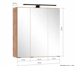 Hot Held-Möbel Spiegelschrank Paris Wotaneiche