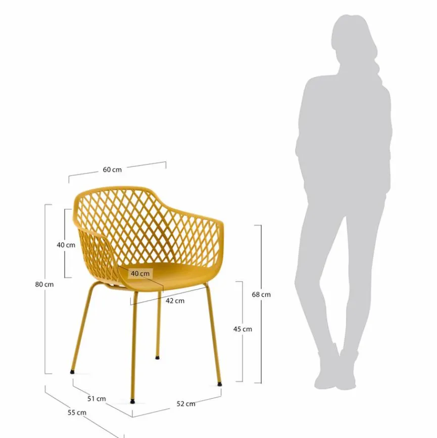 Outlet Kave Home Stuhl Quinn Gelb