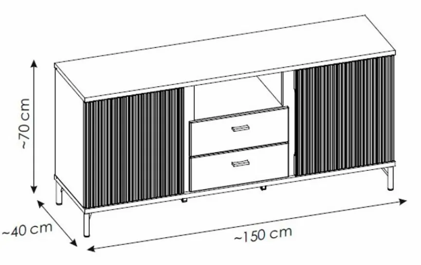 Wójcik TV-Lowboard Lusaka Schwarz