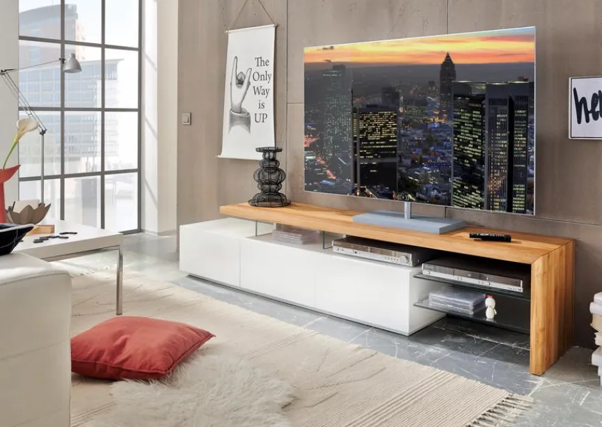 Clearance MCA TV-Lowboard Alimos Eiche Weiß