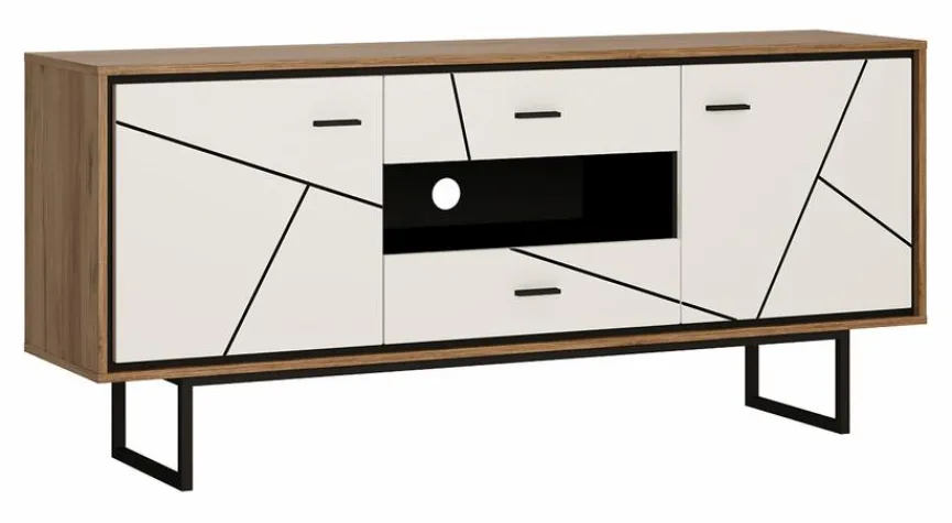Online Wójcik TV-Lowboard Brolo Weiß / Eiche