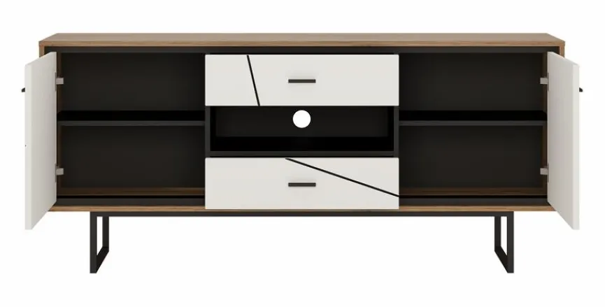 Online Wójcik TV-Lowboard Brolo Weiß / Eiche