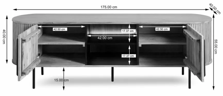 Online WOLFMÖBEL TV-Lowboard Bronx 4470 Akazie