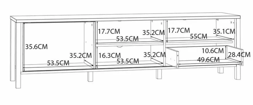 Best FORTE TV-Lowboard Jytana Eiche