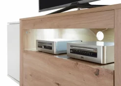 Clearance Stolkom TV-Lowboard Michel Weiß / Eiche