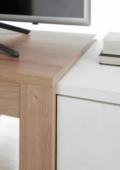 Clearance Stolkom TV-Lowboard Michel Weiß / Eiche