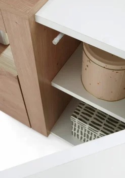 Clearance Stolkom TV-Lowboard Michel Weiß / Eiche