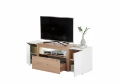 Clearance Stolkom TV-Lowboard Michel Weiß / Eiche