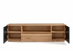 New Gradel TV-Lowboard Riva Eiche / Weißglas