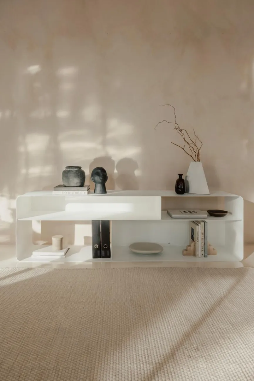 Best Metallbude TV-Lowboard Tavir Weiß