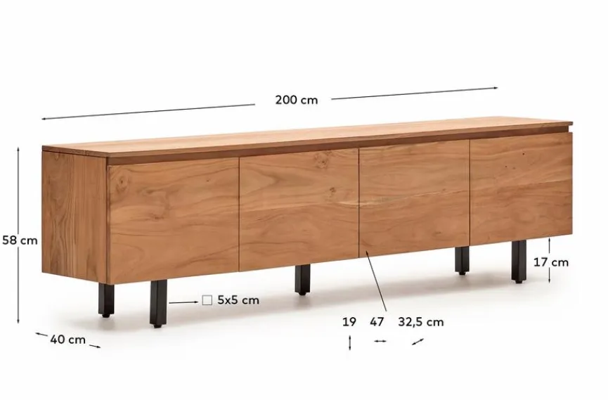 Clearance Kave Home TV-Lowboard Uxue Akazie