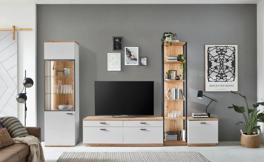 New IDEAL Wohnen TV-Unterteil Basset Weiß