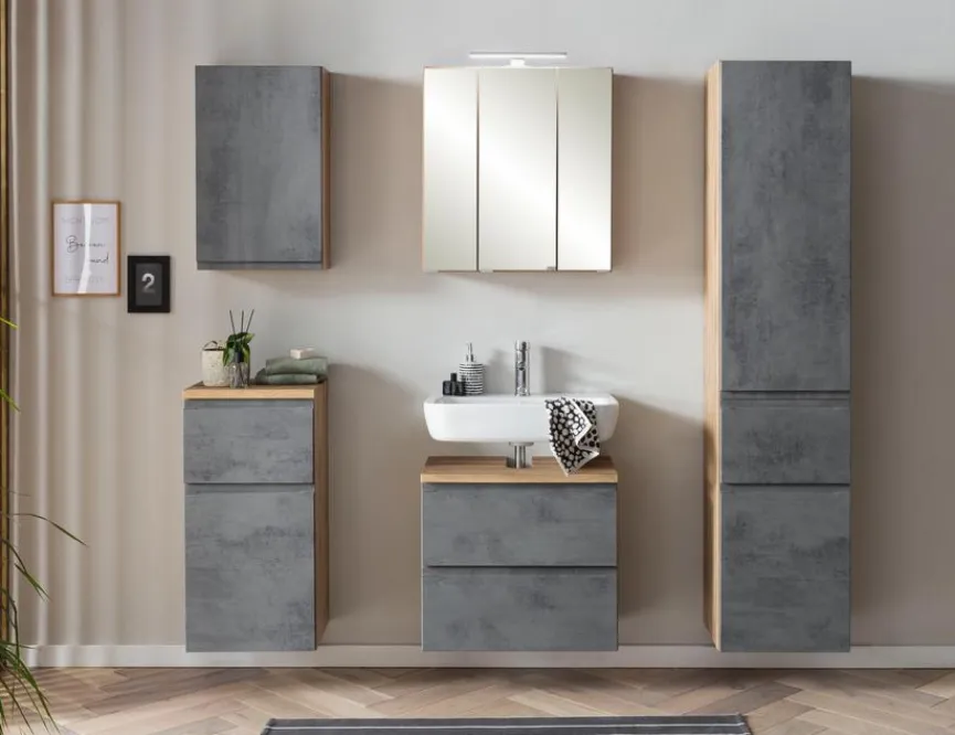 Outlet Held-Möbel Unterschrank Monza Eiche / Beton