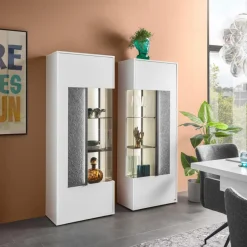 Outlet set one by Musterring Vitrine Deltona Weiß / Matt