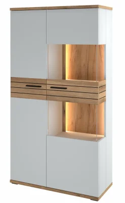 Outlet set one by Musterring Vitrine Quincy Lichtgrau