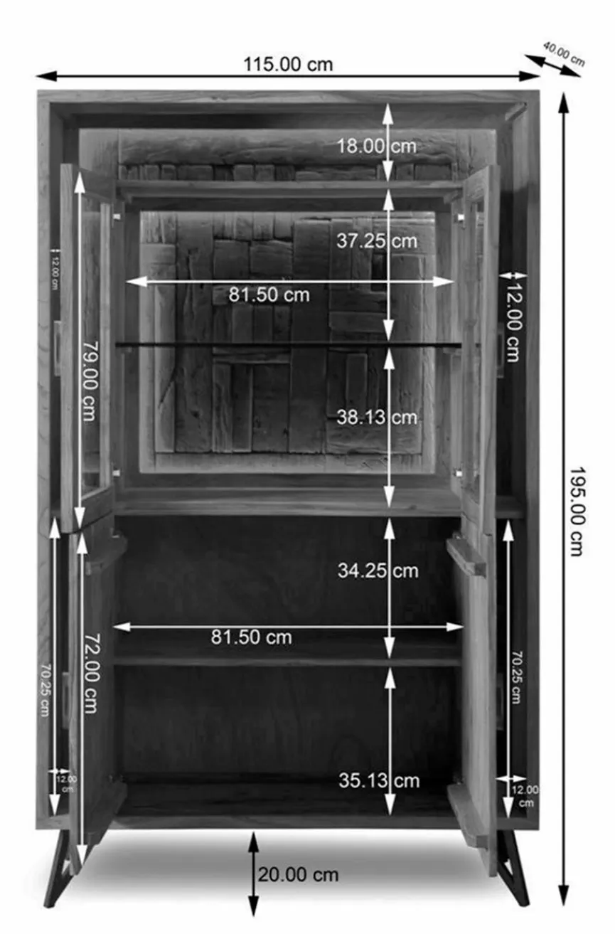 Online WOLFMÖBEL Vitrine Hudson 2175 Akazie