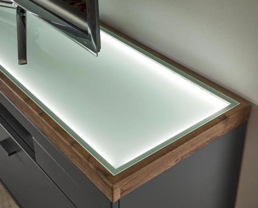 Discount set one by Musterring Vitrine Lancaster Weiß