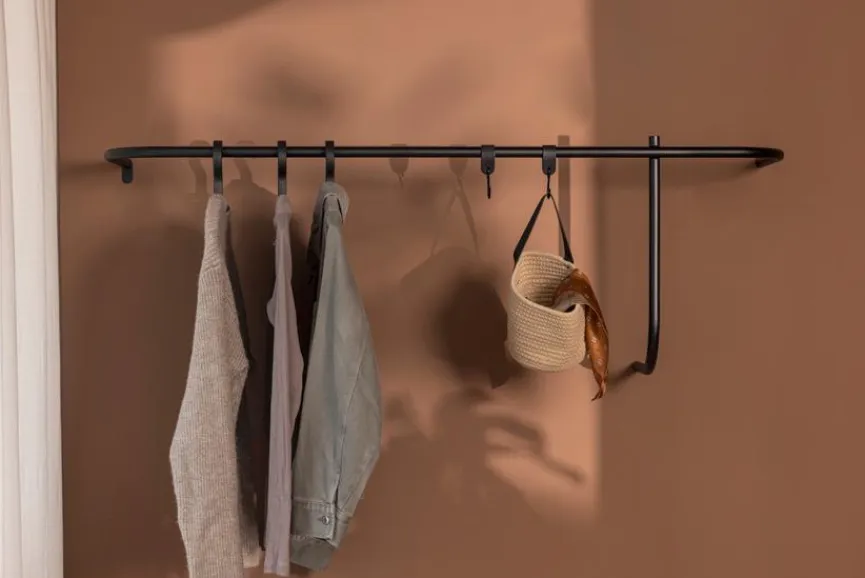 Clearance Metallbude Wandgarderobe Tamina Schwarz