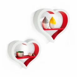 Clearance best home products Wandregal Cuore 2er Set Rot