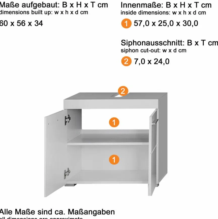 Discount trendteam Waschbeckenunterschrank Amanda Weiß