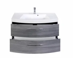 Outlet Held-Möbel Waschbeckenunterschrank Florida Eiche Rauchsilber